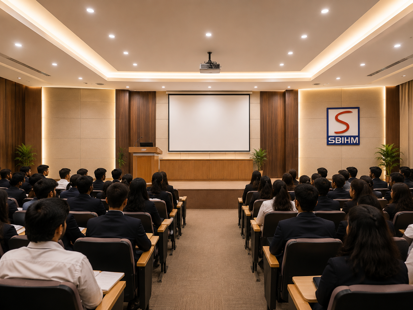 SBIHM seminar hall and presentation facility for BCA student training