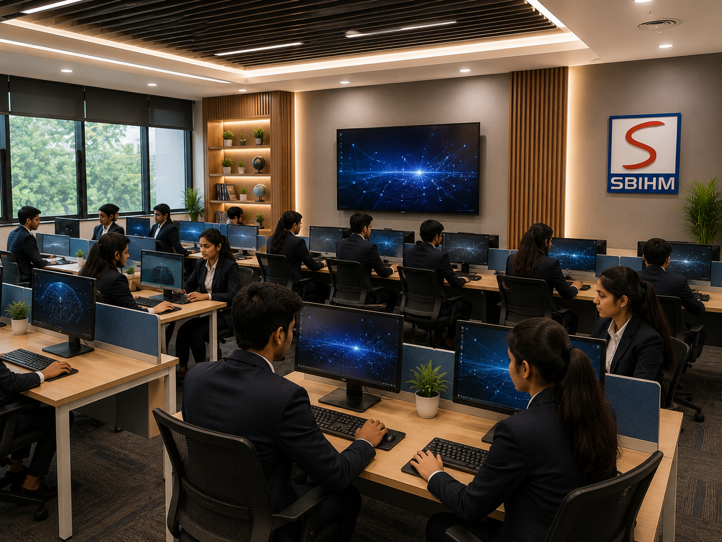 SBIHM digital technology lab for BCA students learning programming, networking and software development